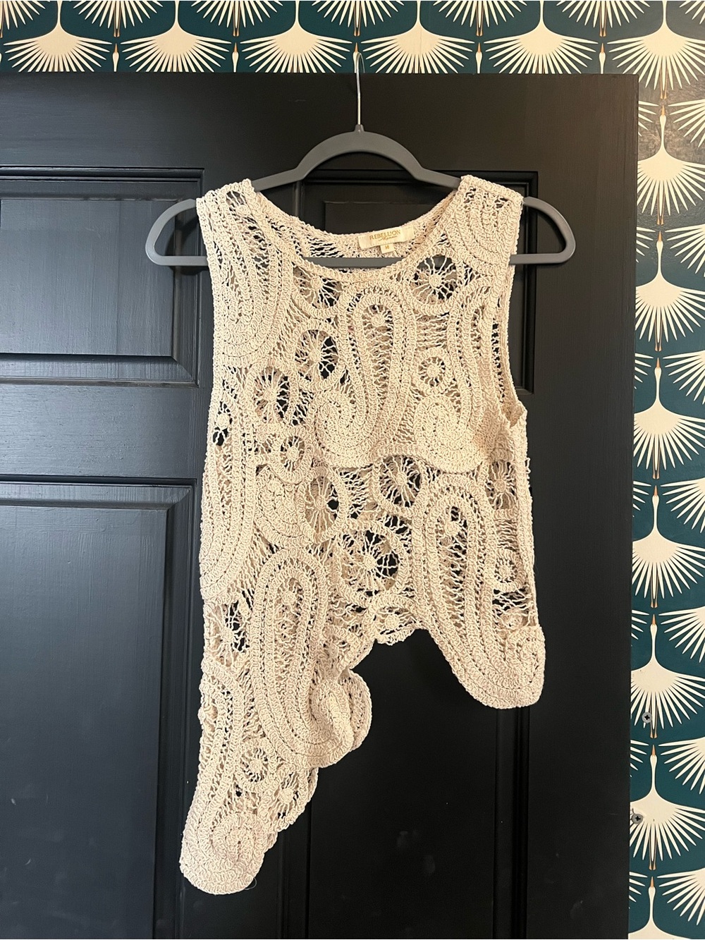 Rebellion Cream Crochet Tank Top